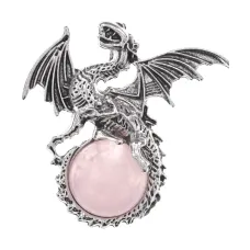 Кулон Дракон, 4х4см, розовый кварц BJK499-01