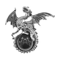 Кулон Дракон, 4х4см, черный агат BJK499-04