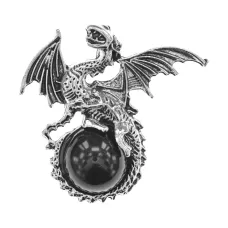 Кулон Дракон, 4х4см, черный агат BJK499-04