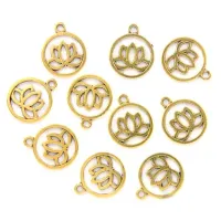 Подвеска для бижутерии Лотос 24х20мм, 1 шт., цвет золот. FP0059G