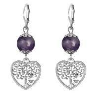 Серьги-амулеты Дерево любви (любовь, семья), аметист SE-MKA21-06