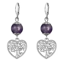 Серьги-амулеты Дерево любви (любовь, семья), аметист SE-MKA21-06
