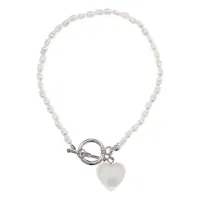 Браслет Сердце, жемчуг, 22,5см BS863
