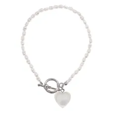 Браслет Сердце, жемчуг, 22,5см BS863