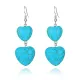 Серьги Сердце, бирюза, 6х2х1,5см SE328