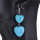 Серьги Сердце, бирюза, 6х2х1,5см SE328