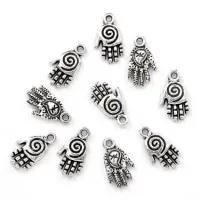 Подвеска для бижутерии Ладонь со спиралью 18х12мм, 1 шт., цвет серебр. FP0067S