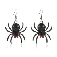 Серьги Паук со стразами 35х32мм, цвет черн. SE136