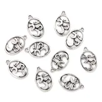 Подвеска для бижутерии Ом 22х14мм, 1 шт., цвет серебр. FP0073S