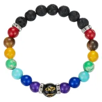 Браслет из натуральных и синтетических камней 8мм с мантрой BJBS-170