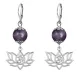 Серьги-амулеты Ом и лотос (защита, гармония, развитие), аметист SE-MKA21-30
