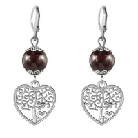 Серьги-амулеты Дерево любви (любовь, семья), гранат SE-MKA22-06