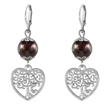 Серьги-амулеты Дерево любви (любовь, семья), гранат SE-MKA22-06