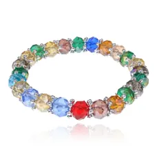 Стеклянный браслет, 7,5мм, разноцветный BS152-7
