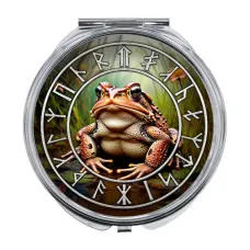 Складное зеркало Славянский Тотемный Годослов - Бородатая Жаба ZER-0501