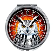 Складное зеркало Славянский Тотемный Годослов - Белый Филин ZER-0503