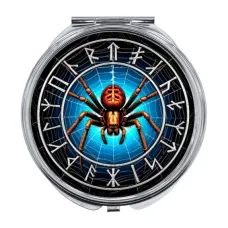 Складное зеркало Славянский Тотемный Годослов - Прядущий Мизгирь ZER-0508