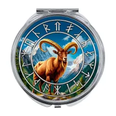 Складное зеркало Славянский Тотемный Годослов - Златорогий Тур ZER-0510