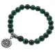 Браслет из синтетического камня малахит 8мм с подвеской Лотос 14мм BJBS-172-1