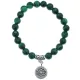Браслет из синтетического камня малахит 8мм с подвеской Лотос 14мм BJBS-172-1