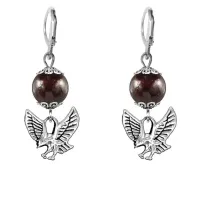 Серьги-амулеты Орел (защита, сила, победа), гранат SE-MKA22-24