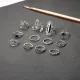Набор из 12 колец, 15-17мм, цвет серебр. KLN030