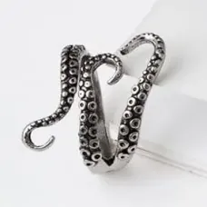 Кольцо Осьминог безразмерное, металл, цвет серебр. KL008