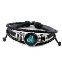 Браслет Лев, кожа, металл BS071-10