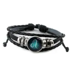 Браслет Лев, кожа, металл BS071-10