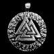 Амулет Валькнут, металл, цвет серебр. ASV058