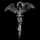 Амулет Дракон на мече, металл, цвет серебр. ASV062