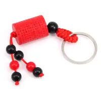 Брелок красный Цилиндр, пластик BK035-05