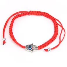 Плетеный браслет Хамса, цвет красный BS063-1