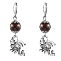 Серьги-амулеты Дракон (удача, могущество, успех), гранат SE-MKA22-25