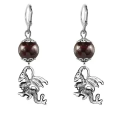 Серьги-амулеты Дракон (удача, могущество, успех), гранат SE-MKA22-25