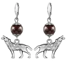 Серьги-амулеты Волк (защита, сила, победа), гранат SE-MKA22-28