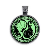 Светящийся амулет Слоны Инь-Ян ALE553