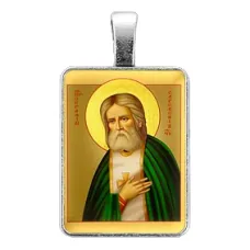 Нательная иконка Святой преподобный Серафим Саровский ALE303