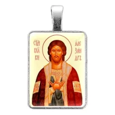 Нательная иконка Святой благоверный князь Александр Невский ALE319