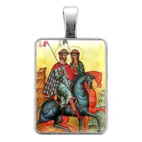 Нательная иконка Святые князья Борис и Глеб ALE320