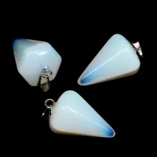 Маятник для биолокации 6-гранный конус, лунный камень