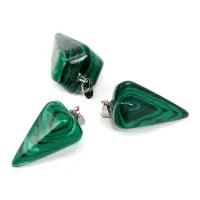 Маятник для биолокации 6-гранный конус, малахит (синт.)