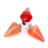 Маятник для биолокации 6-гранный конус, сердолик BLK018-21