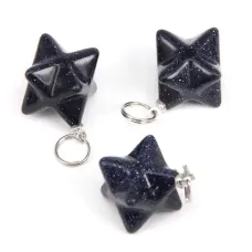 Маятник для биолокации Меркаба, синий авантюрин BLK019-08