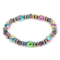Магнитный браслет Радуга, гематит BS072