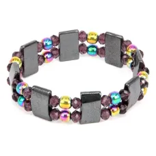 Магнитный браслет двойной, гематит BS073