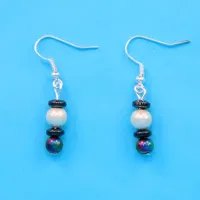 Магнитные серьги из магнитного жемчуга и гематита BJM010