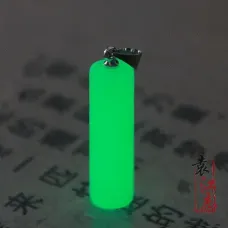 Светящийся кулон Цилиндр, нефрит, цвет свечения зеленый LGK003-2