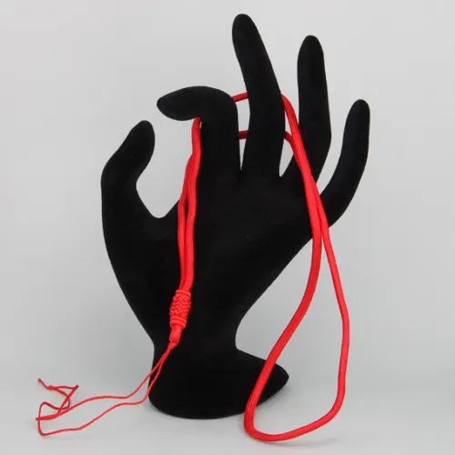 Толстый шнурок для амулета с узлом ручной вязки, цвет красный SH005-R