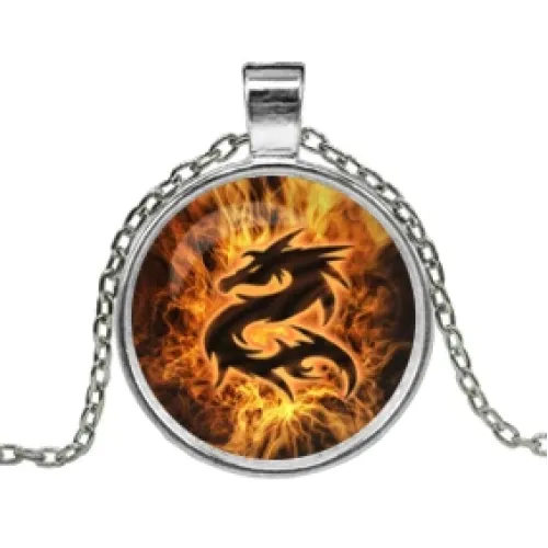 Кулон с цепочкой Огненный дракон ALK105